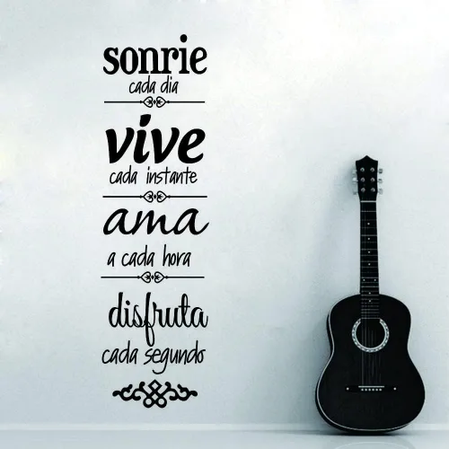Miniatura 3 de Calcomanía de pared con reglas familiares inspiradoras españolas, Sonríe, Vive, cita AMA para comedor y sala de estar, arte de vinilo de PVC