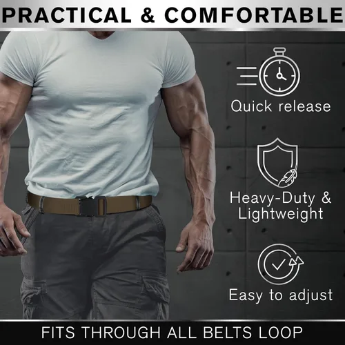 Miniatura 4 de TECEUM Tactical Belt – Heavy-Duty & Quick Release – Military, Work, Rigger, Duty & Utility Belt for Men