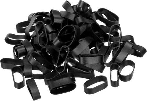 Miniatura 12 de PATIKIL Bandas de goma de silicona, 100 unidades, antideslizantes, de 0.9 pulgadas, color negro plano, para envolver cables, envolturas de bolsas