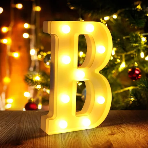 Miniatura 27 de Símbolo Ampersand LED Grande &, Letras de Marquesina Cartel 26 Letras del Alfabeto y 10 Números Luminosos para Decoración de Fiestas, Números