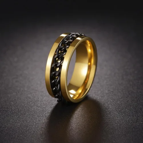 Miniatura 84 de Anillos giratorios para la ansiedad para hombre, anillos clásicos de cadena para mujeres y adultos, anillo de acero de titanio