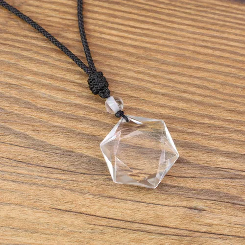 Miniatura 4 de COAI Collar con colgante de hexagrama de estrella de David Amulet, Piedra