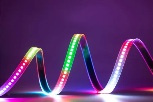 Miniatura 2 de WS2812B Tira de luz LED direccionable individual 144Pixels/m SMD 5050 RGB Pixel Strip DC5V (3.2FT 144LEDS impermeable IP67, PCB blanco)