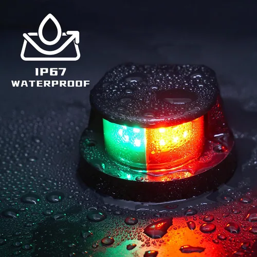 Miniatura 2 de Marinexplore - Luz de navegación para barco LED, luz frontal de advertencia para proa marina para pontón barco de pesca Negro