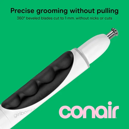 Miniatura 2 de Conair GIRLBOMB Recortador de Pelo de Nariz para Mujeres, Eliminación de Vello Facial para Mujeres Funciona con Pilas, Hoja Biselada 360°