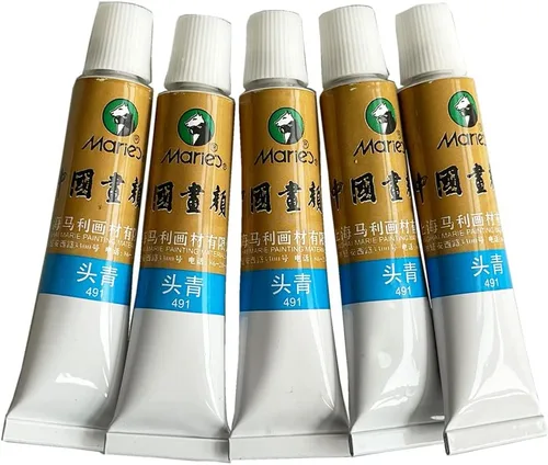 Miniatura 27 de Easyou Dibujo de acuarela de tubos de color de pintura china de gran tamaño de Marie's 0.4 fl oz* 5pcs No. 302 Scarlet