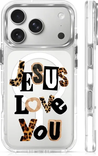 Miniatura 52 de Funda para iPhone 13/14 [compatible con Magsafe], funda magnética transparente de silicona a prueba de golpes con patrón de versículos de la Biblia
