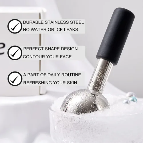 Miniatura 2 de Globos de hielo pfefe para cara y ojos, varitas criogénicas irrompibles de acero inoxidable para rutinas de belleza, globos de enfriamiento