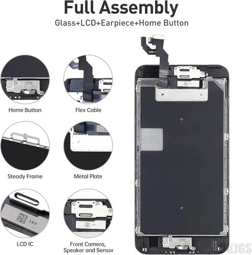 Miniatura 2 de para iPhone 6S Plus Reemplazo de pantalla de 5.5 pulgadas con botón de inicio, 6splus negro pantalla LCD digitalizador táctil 3D montaje completo