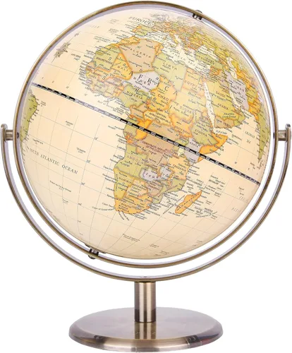Miniatura 9 de Annova Globo antiguo de 5.5 pulgadas de diámetro – Decoración de escritorio educativa/geográfica/moderna – Arco y base de acero inoxidable