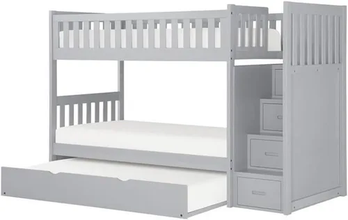 Miniatura 4 de Pemberly Row Litera de madera reversible de 97 pulgadas con nido en color gris