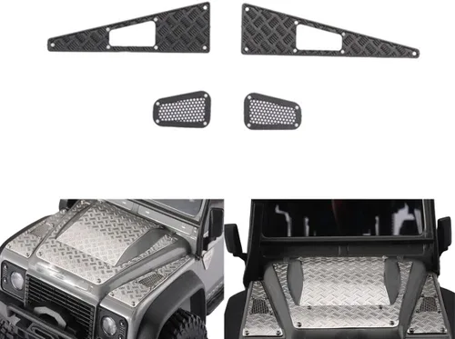 Miniatura 5 de RC Crawler Car Hood Metal Skid Plate para 1/18 TRX-4M (set2)
