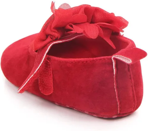 Miniatura 6 de Zapatos planos de Mary Jane con lazo floral de princesa para bebé y niña, zapatos de vestir suaves para recién nacidos, cuna para primer caminante