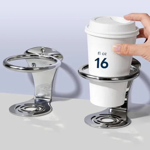 Miniatura 10 de marinexplore 4 Piezas Portavasos para Barco, Portavasos de Acero Inoxidable Montado en la Pared para Bebidas, Portavasos de Anillo Negro Soporte