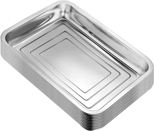 RooTrimmer Bandejas de acero inoxidable para plantas, paquete de 5 bandejas multiusos para plantas de interior y exterior, bandeja de inicio de