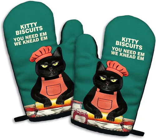 Miniatura 8 de I am Fine - Juego de 2 guantes de horno antideslizantes de silicona divertidos, guantes de cocina retro, regalo de cocina para mujeres, regalos