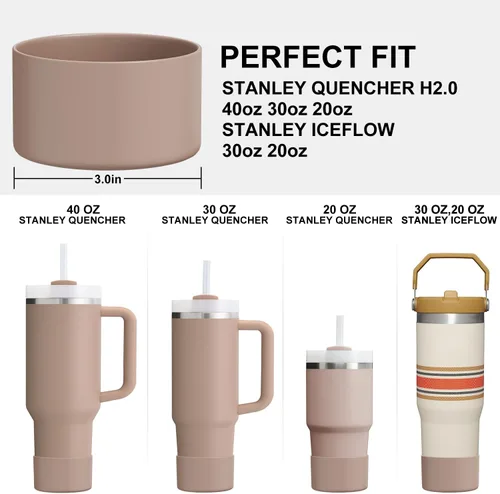 Miniatura 2 de Affute Funda Protectora de Silicona para Stanley Quencher H2.0 40 30 20 oz e IceFlow Flip 30 20 oz, Libre de BPA Anti-Ruido Anti-Arañazos, Protector