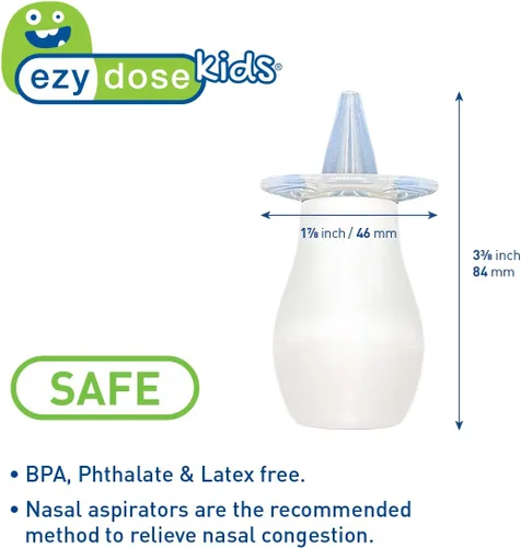 Miniatura 2 de Ezy Dose Aspirador nasal para niños con punta suave, alivio de senos nasales y succión de moco para bebés y niños pequeños, amigos nasales, cómodo