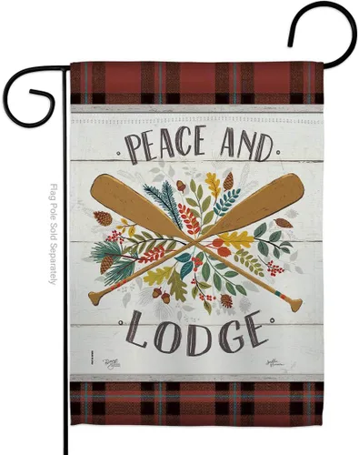 Miniatura 6 de Peace And Lodge - Juego de banderas de jardín para colgar en la pared, para exteriores, rústico, cabaña, alce, vida silvestre, aventura, bosque