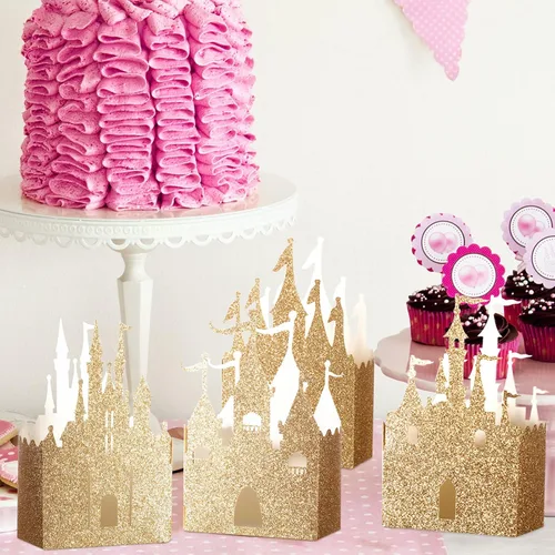 Miniatura 6 de Geiserailie 20 Piezas Caja de Castillo Caja de Dulces de Princesa Caja de Regalo de Confeti de Castillo Decoraciones de Fiesta de Princesa Fiesta