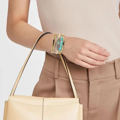 Miniatura 3 de Long tiantian Pulseras para mujer, joyería turquesa de moda para mujer, pulsera de múltiples hebras, pulseras de cuero para mujer, pulseras