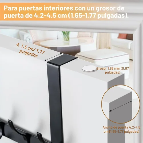 Miniatura 2 de BOOMIBOO Ganchos para colgar sobre la puerta, colgador de puerta resistente, toallero con ganchos para toallas para baño, 12 ganchos grandes sobre