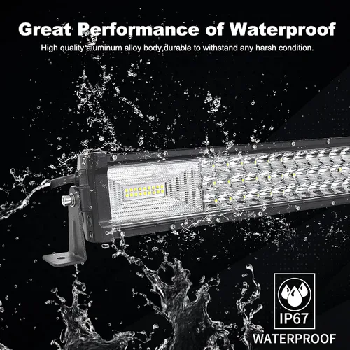 Miniatura 6 de SKYWORLD 52 pulgadas 675 W triple fila LED barra de luz delgada spot inundación Combo haz de trabajo conducción niebla lámpara barco iluminación