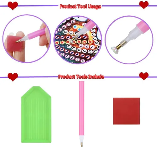 Miniatura 6 de YALKIN Kits de pintura de diamantes 5D para adultos, taladro redondo completo (11.8 x 15.7 pulgadas) para decoración de pared del hogar, regalos