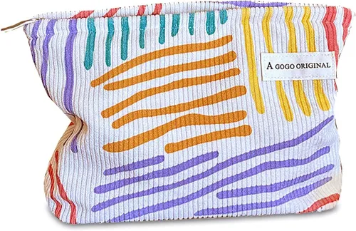 Miniatura 30 de STARDW Bolsa de maquillaje estética floral para mujeres y niñas, bolsa de aseo de viaje con cremallera de gran capacidad, bolsa organizadora