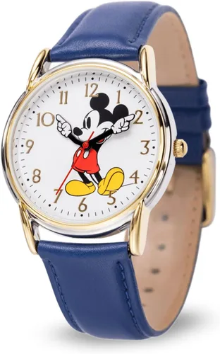 Miniatura 8 de Disney Mickey Mouse Adult Classic Cardiff Articulating Hands Analog Quartz Leather Strap Watch