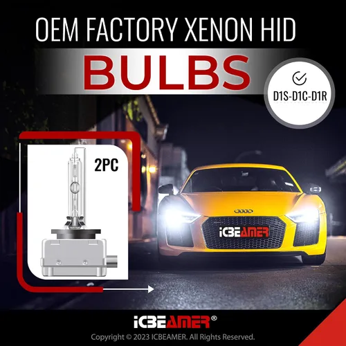 Miniatura 2 de ICBEAMER 10000K D1R D1C D1S Xenon HID Reemplazo directo Reemplazar bombillas de luz baja para faros delanteros de fábrica OEM [Color: azul]