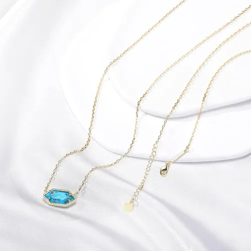 Miniatura 5 de CALOO TEEMOO Collares para mujer, cadena chapada en oro de 14 quilates con dije, collares largos de lujo para mujer, joyería de moda, collar de oro