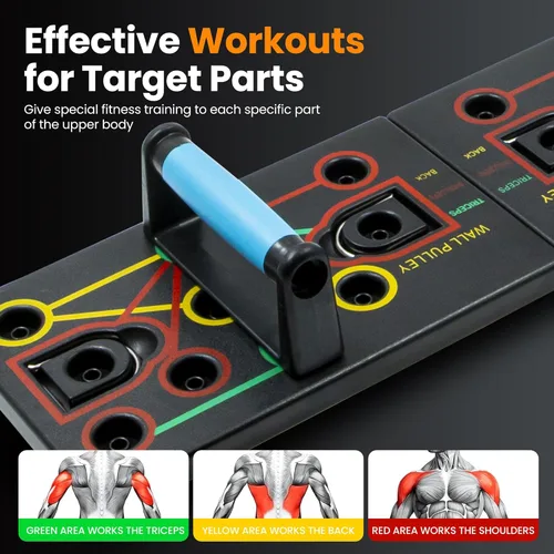Miniatura 3 de Tabla de flexiones, gimnasio en casa, equipo de fitness portátil, barra de pilates Negro-2