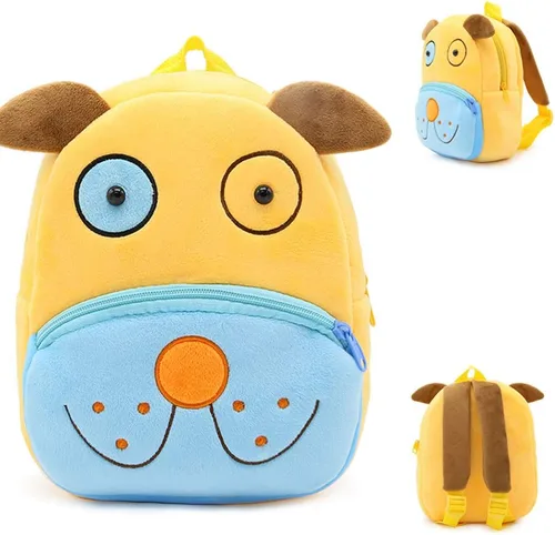 Miniatura 3 de Ladyzone Mochila para niños pequeños con diseño de animales del zoológico, bonita bolsa de felpa de dibujos animados de 10 pulgadas para niños