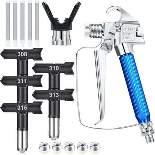 Miniatura 9 de Zhengmy 12 pistolas pulverizadoras de pintura sin aire con puntas de pulverización de protector de boquilla y filtro de pistola de pintura sin aire
