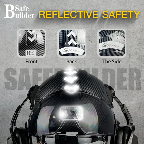 Miniatura 7 de SAFEBUILDER Casco de Seguridad Industrial con Visera Orejeras Casco Duro con Visera Cascos Duros Ventilados Trabajo de Construcción Protección