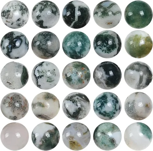Miniatura 9 de Cuentas sueltas de ágata natural a rayas azules de 0.236 in Cuentas de piedra redondas para hacer pulseras joyería aprox. 62/pcs