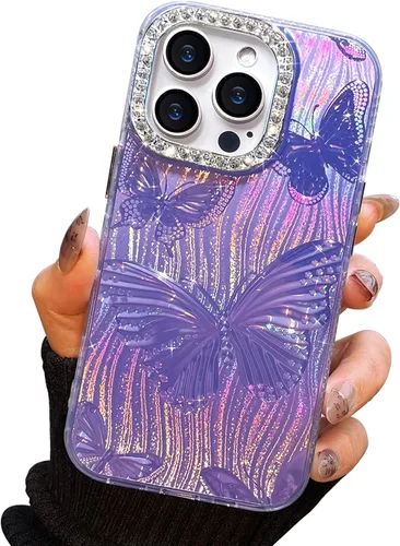 Miniatura 65 de I-MGAE-IN-AR Funda compacta para iPhone 11, diseño de mariposa, marco de protección de lente de cámara con diamante 3D, bonitas fundas protectoras