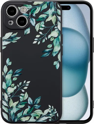 Miniatura 85 de RALEAVO Funda Floral para iPhone 12, Cubierta de Silicona Líquida con Bonito Patrón de Rama de Flores para Niñas y Mujeres, Funda Protectora de Goma