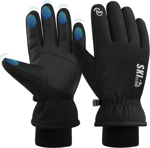 ZENUTA Waterproof Winter Gloves Men, Windproof Snow Ski Gloves, Breathable Warm Thermal Gloves for Women, 5-Finger Touchscreen Gloves for Driving