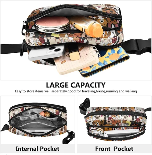 Miniatura 4 de Riñonera de moda para mujer, riñonera impermeable, ajustable, correa casual, viajes, senderismo, ciclismo, correr, O4, Casual