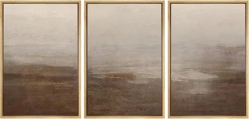 Miniatura 74 de SIGNWIN Lienzo enmarcado para pared, juego de arte tranquilo con reflejo de lago, acuarela, montaña y agua, ilustraciones modernas, arte abstracto