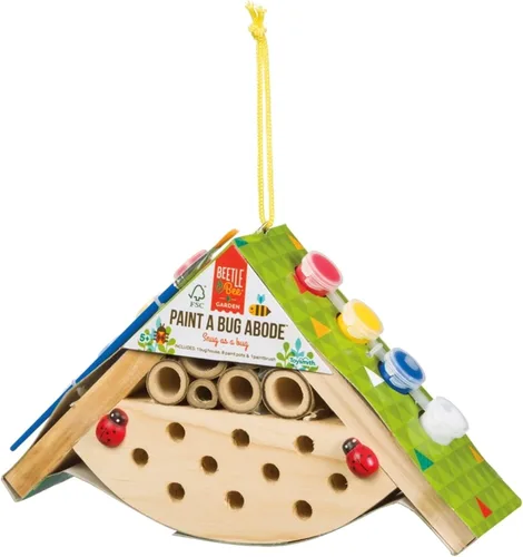 Miniatura 11 de Toysmith - Beetle & Bee - Paint A Bird Base – Juego de manualidades de bricolaje para niños, para exteriores, de casa para pájaros, de 5.25 x 7 x