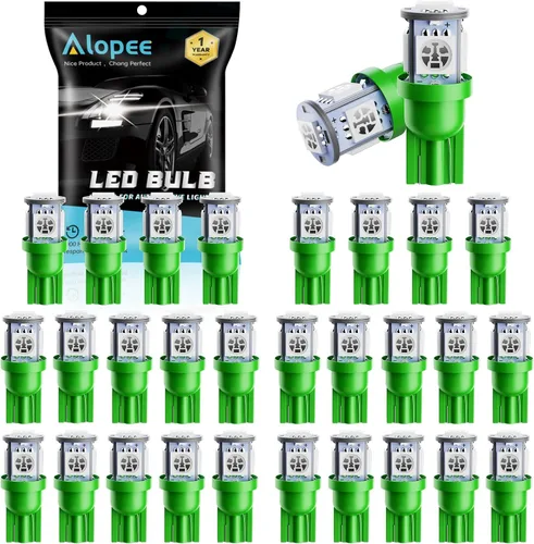 Miniatura 13 de Alopee Paquete de 30 bombillas LED 194 multicolor blanco/azul/rojo combo 12V DC T10 base de cuña 5SMD-5050 para 168 921 2825 W5W 158 501 coche