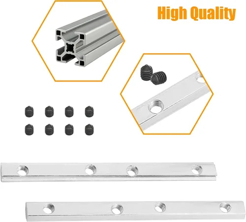 Miniatura 3 de 4 conectores de línea recta 2020, conectores de extrusión de aluminio con ranura en T con tornillos M5, soportes de línea de unión de 3.9 pulgadas