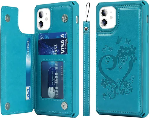 Miniatura 37 de Cavor para iPhone 11 Funda con tarjetero, para iPhone 11 Funda tipo cartera para mujeres y hombres, Funda para teléfono tipo cartera con soporte