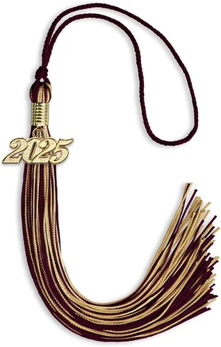 Miniatura 25 de Endea Graduation - Borla de doble color mixto con fecha dorada (negro/dorado antiguo, 2021)