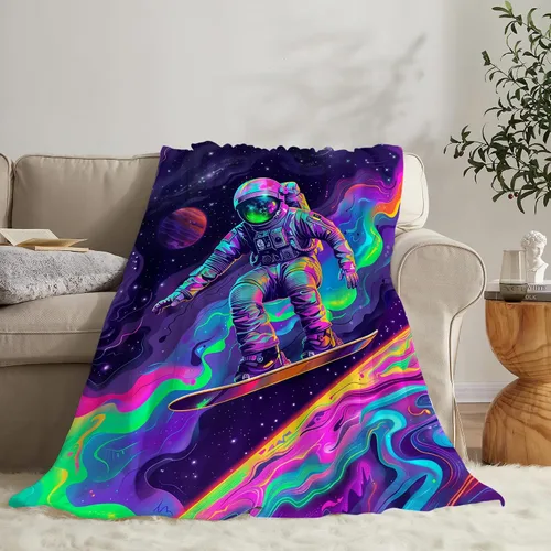 Miniatura 7 de Manta de Astronauta Manta de Tiro Espacial Regalos y Decoración de Astronauta Manta de Astronauta de Fantasía para Niños Niñas Mujeres Hombres Niños