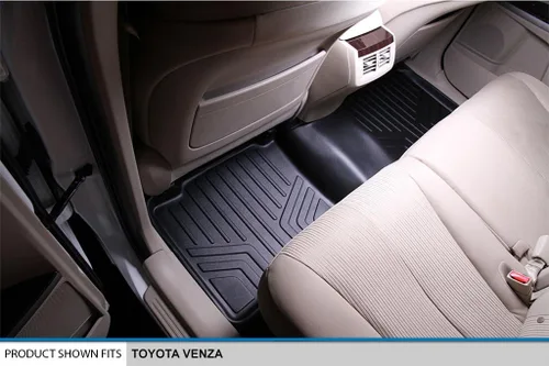 Miniatura 2 de SMARTLINER Alfombrillas de piso de ajuste personalizado, forro de segunda fila, color negro para Toyota Venza 2009-2015