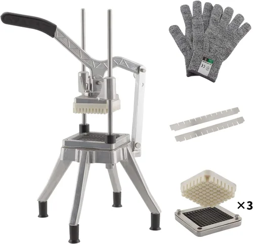 Cortadora rápida de verduras en corte, 1/2 "+1/4 "+3/8 "hoja, S-Steel French Fry Maker Cebolla Pimienta Patata Champiñones Picador